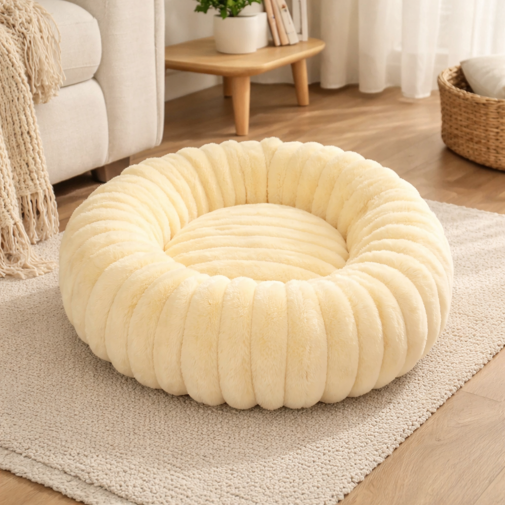 CozyRound Soft Plush Washable Pet Bed for Small & Medium Dogs