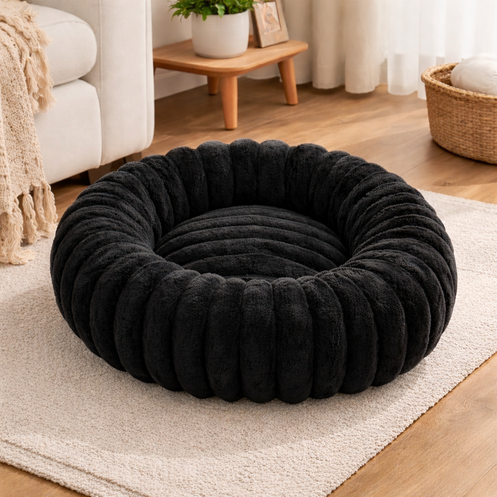 CozyRound Soft Plush Washable Pet Bed for Small & Medium Dogs