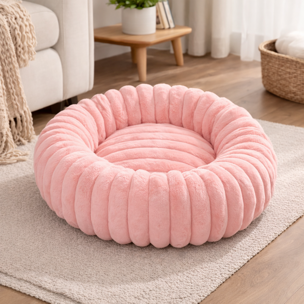 CozyRound Soft Plush Washable Pet Bed for Small & Medium Dogs