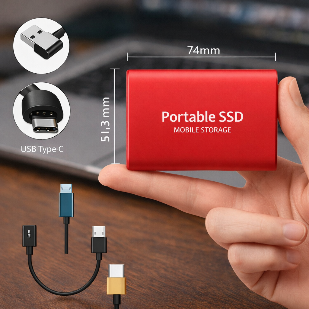 External SSD Portable Hard Drive Storage Device
