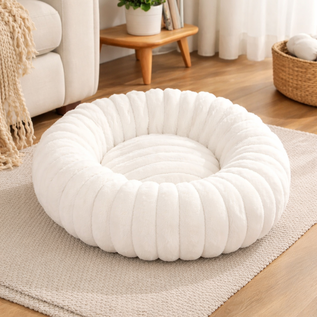 CozyRound Soft Plush Washable Pet Bed for Small & Medium Dogs