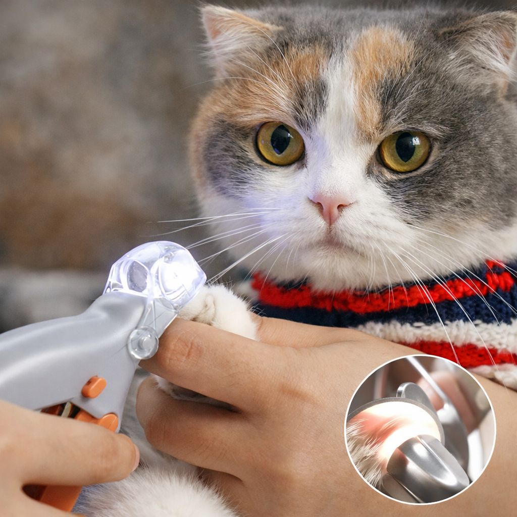 Safe Ergonomic LED Dog & Cat Nail Trimmer for Precise Grooming