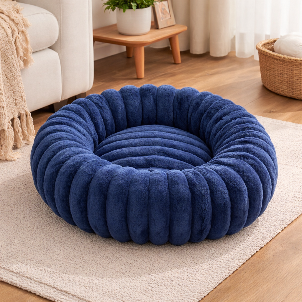 CozyRound Soft Plush Washable Pet Bed for Small & Medium Dogs