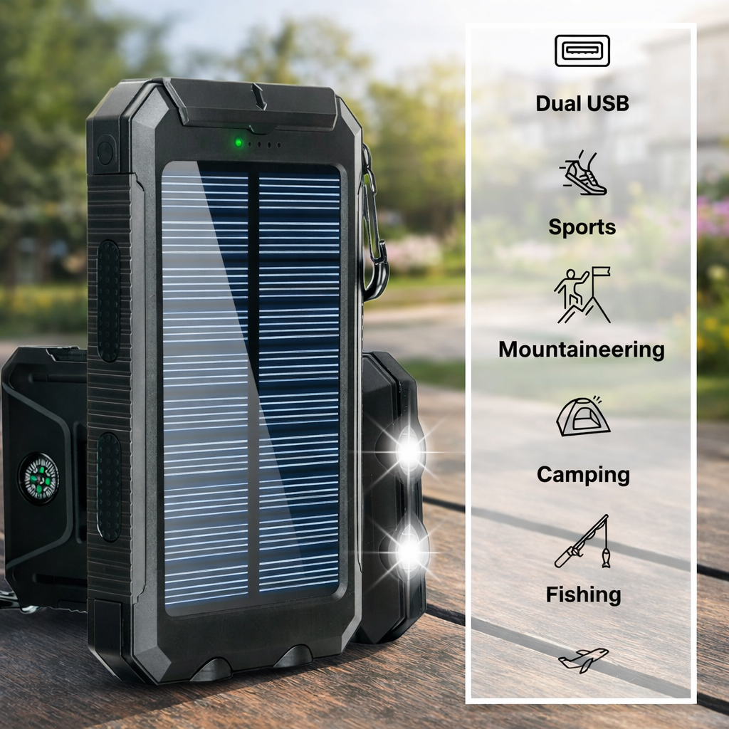 500 000 mAh Waterproof Solar Power Bank Charger