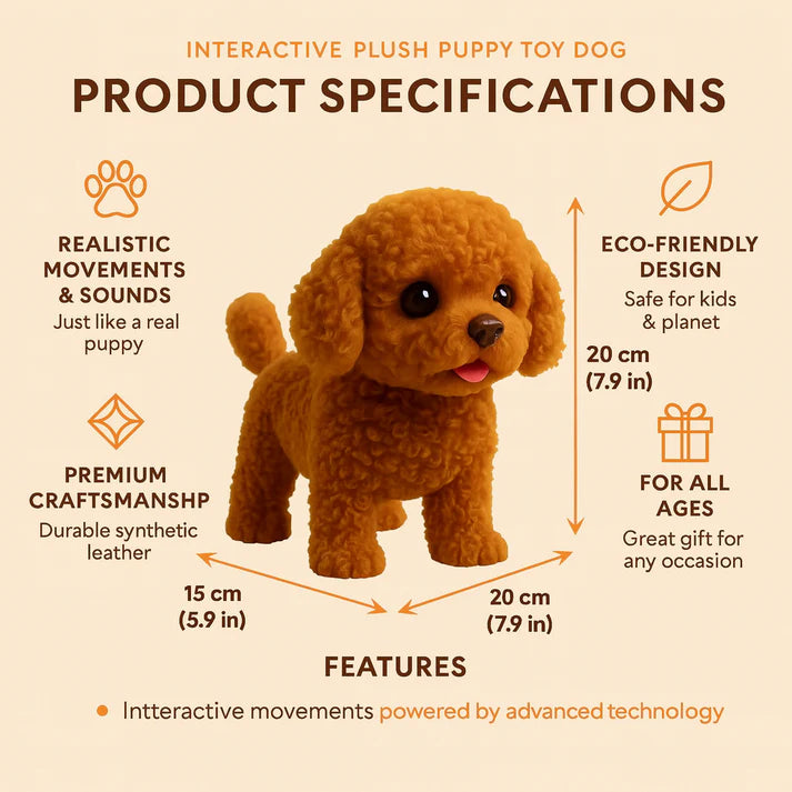 Interactive Plush Robot Puppy Toy with Motion and Sound